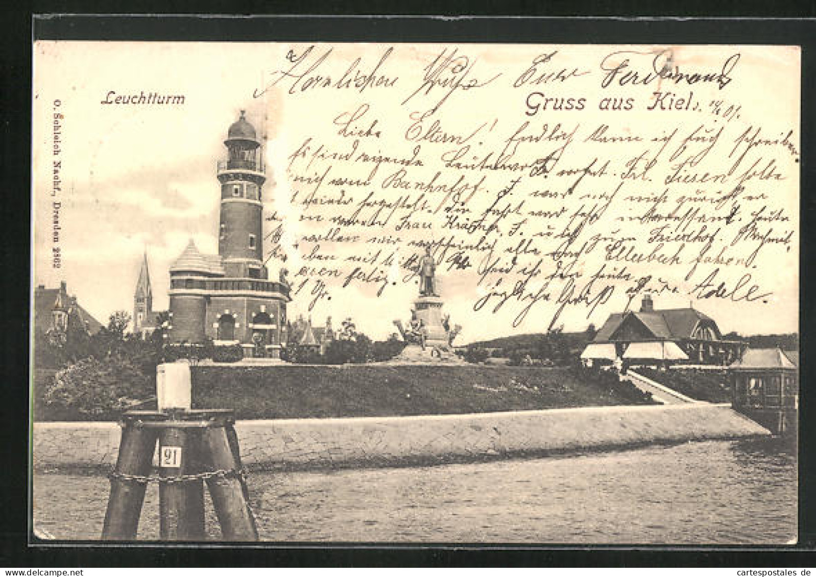 AK Kiel, Leuchtturm, Deich  - Lighthouses