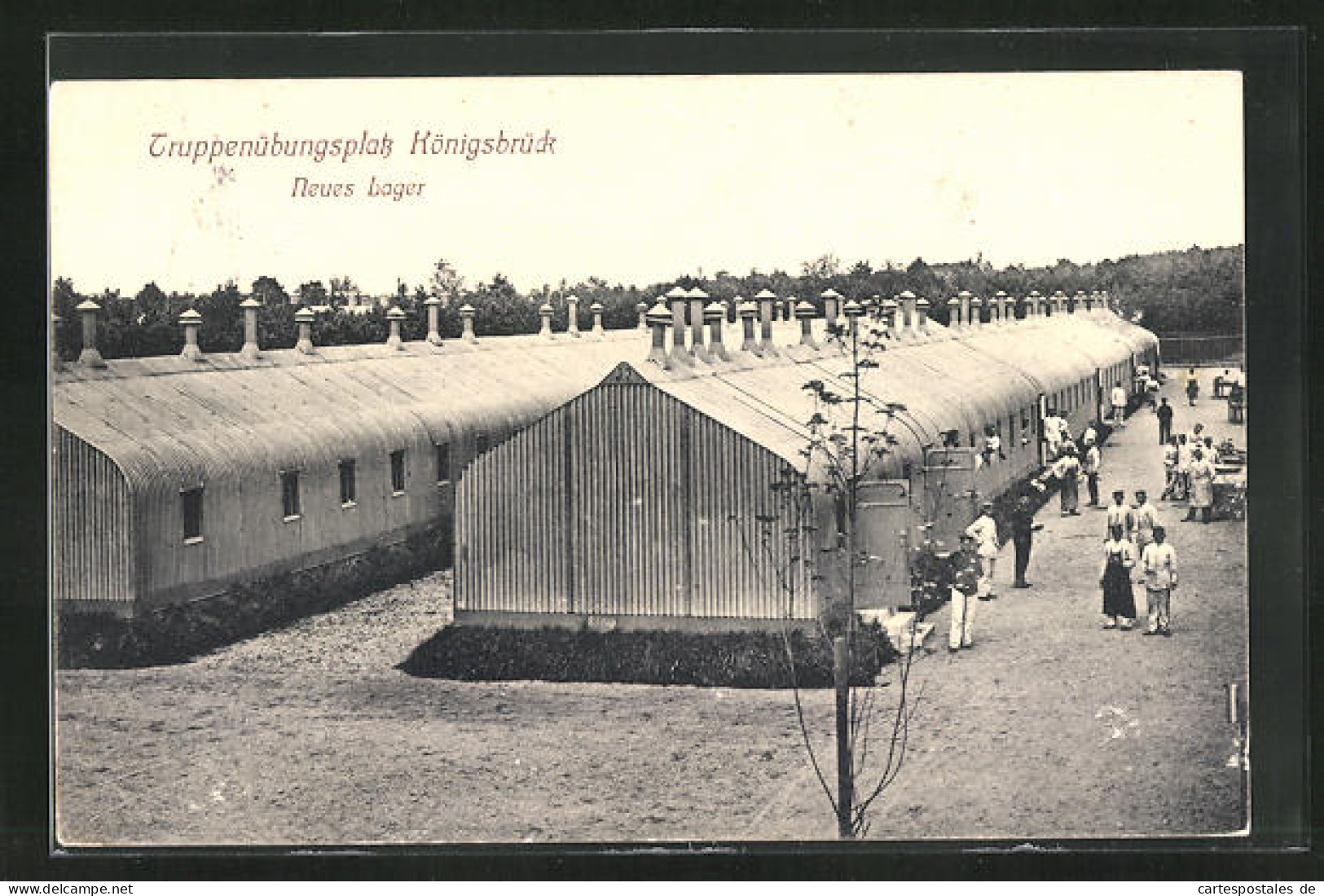 AK Königsbrück, Truppenübungsplatz, Neues Lager Mit Soldaten  - Koenigsbrueck