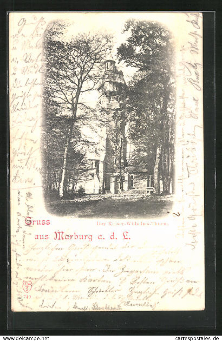 AK Marburg A. D. L., Der Kaiser-Wilhelms-Turm  - Marburg