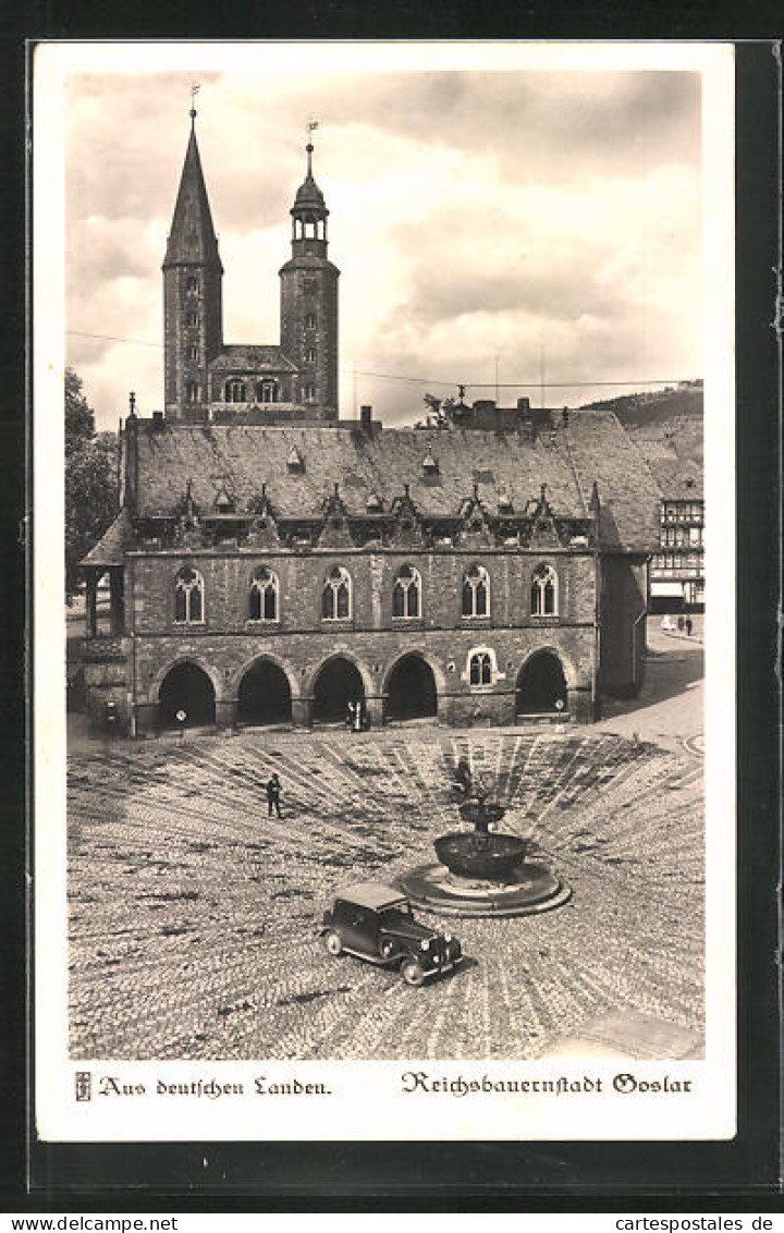 AK Goslar, Rathaus Mit Vorplatz Und Brunnen  - Goslar