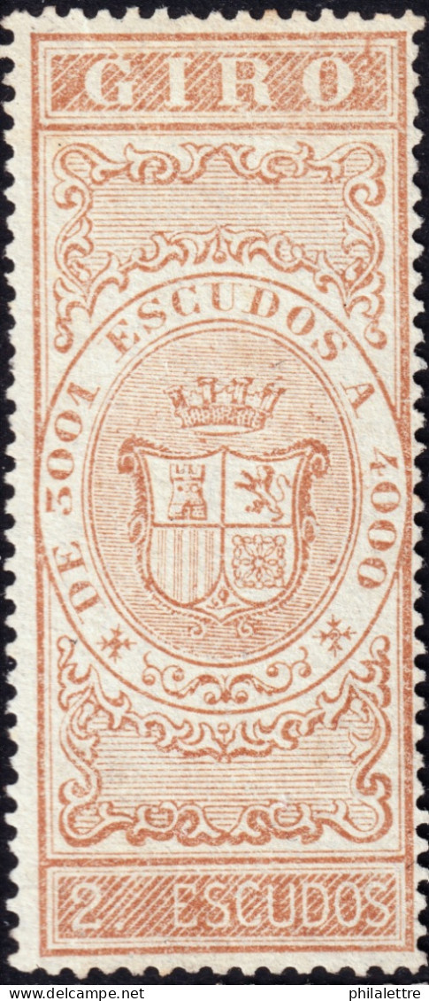 ESPAGNE / ESPAÑA - COLONIAS (Cuba) 1868 Sellos Para GIRO Fulcher 657/8 2Esc Castaño - Sin Gomar - Kuba (1874-1898)