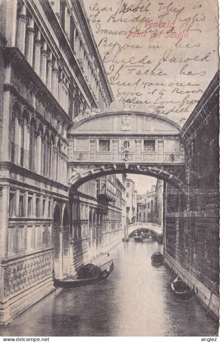 Italy - Venezia Ponte Del Sospiri / Bridge Of Sighs Posted 1906 To USA - Venezia (Venedig)