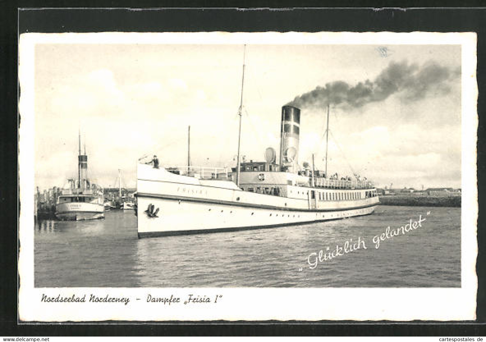 AK Norderney, Dampfer Frisa I Bei Der Ausfahrt Aus Dem Hafen  - Paquebots