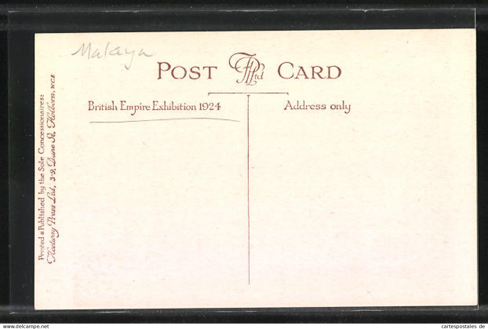 AK London, British Empire Exhibition 1924, Malaya Pavillon  - Expositions