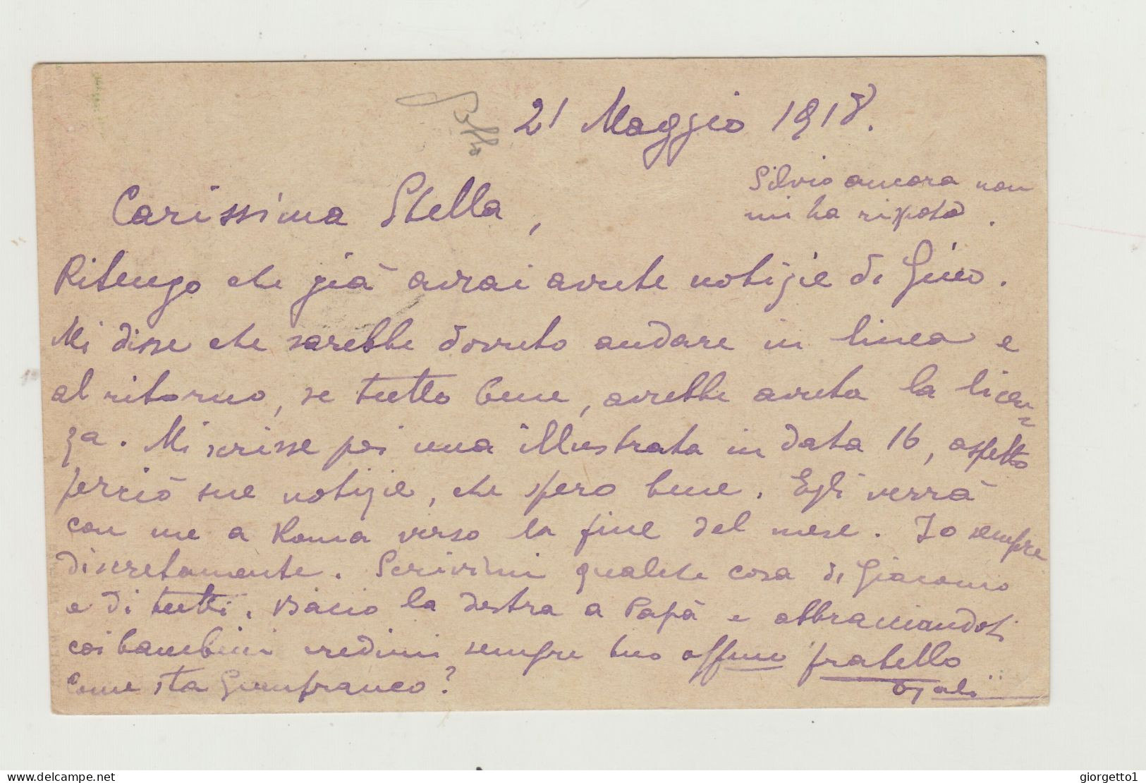 FRANCHIGIA POSTA MILITARE 3 DEL 1918 - ANNULLO 32 SEZIONE AEROSTATICA AUTOCAMPALE VIAGGIATA VERSO BERGAMO WW1 - Zonder Portkosten