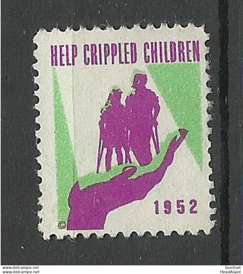 Canada Or USA 1952 Charity Help Crippled Children Vignette (*) - Behinderungen