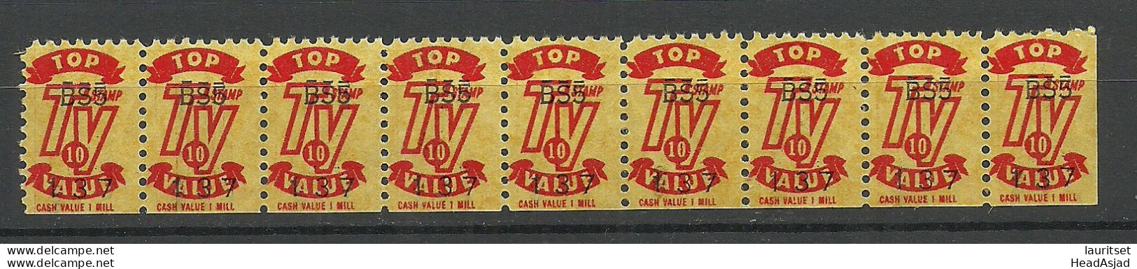 USA Vignettes Cash Value 1 Mill Profit Stamp TV As 9-stripe MNH - Non Classés