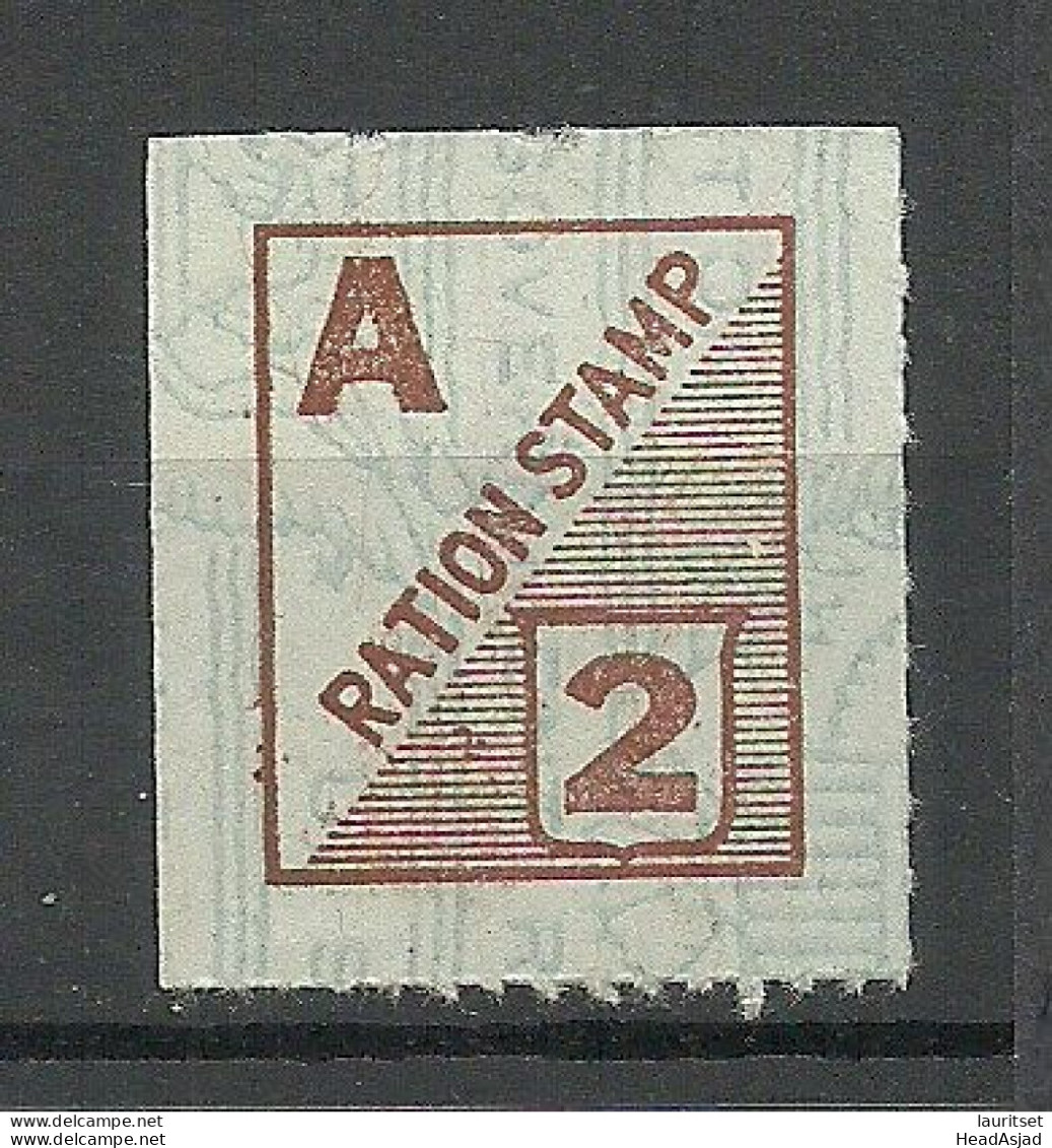 USA Ration Stamp Vignette, Unused - Ohne Zuordnung