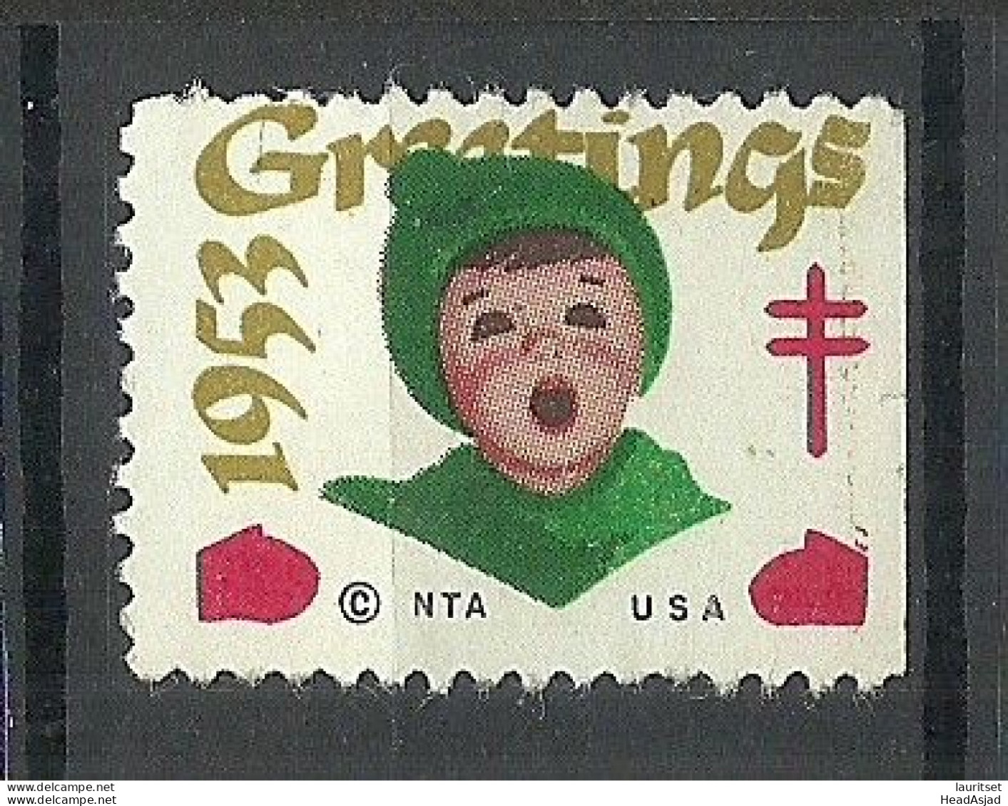 USA 1953 Christmas Noel Weihnachten Vignette Poster Stamp (*) - Weihnachten