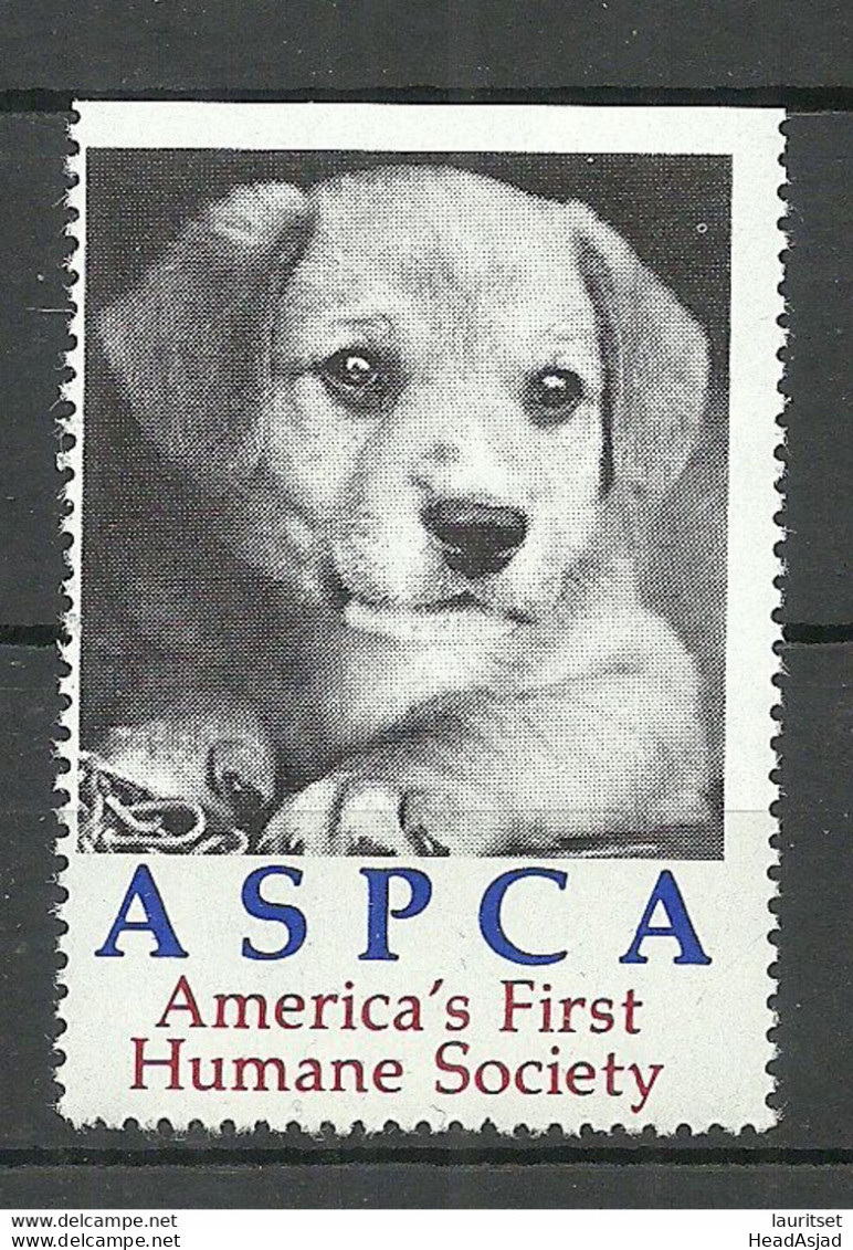 USA ASPCA America`s First Human Society Vignette Advertising Stamp MNH Puppy Dog Hund - Dogs