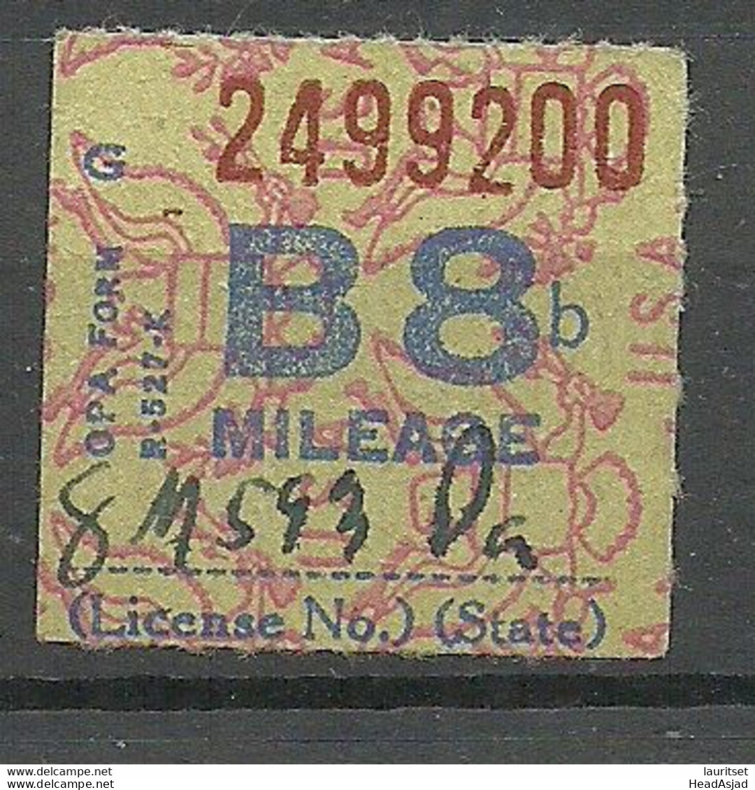 USA Ration Stamp Vignette, Used - Ohne Zuordnung