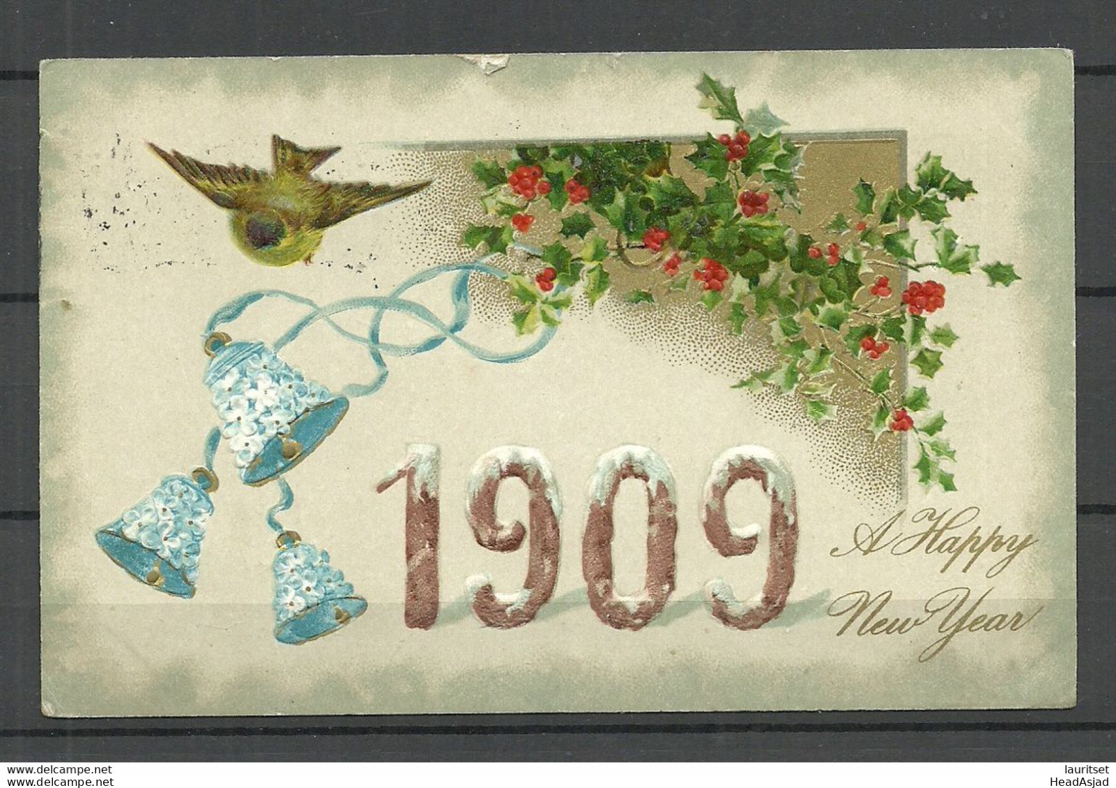 USA 1908 Red Cross Merry Christmas Rotes Kreuz Vignette On Christmas Noel Weihnachten New Year 1909 Post Card - Nouvel An