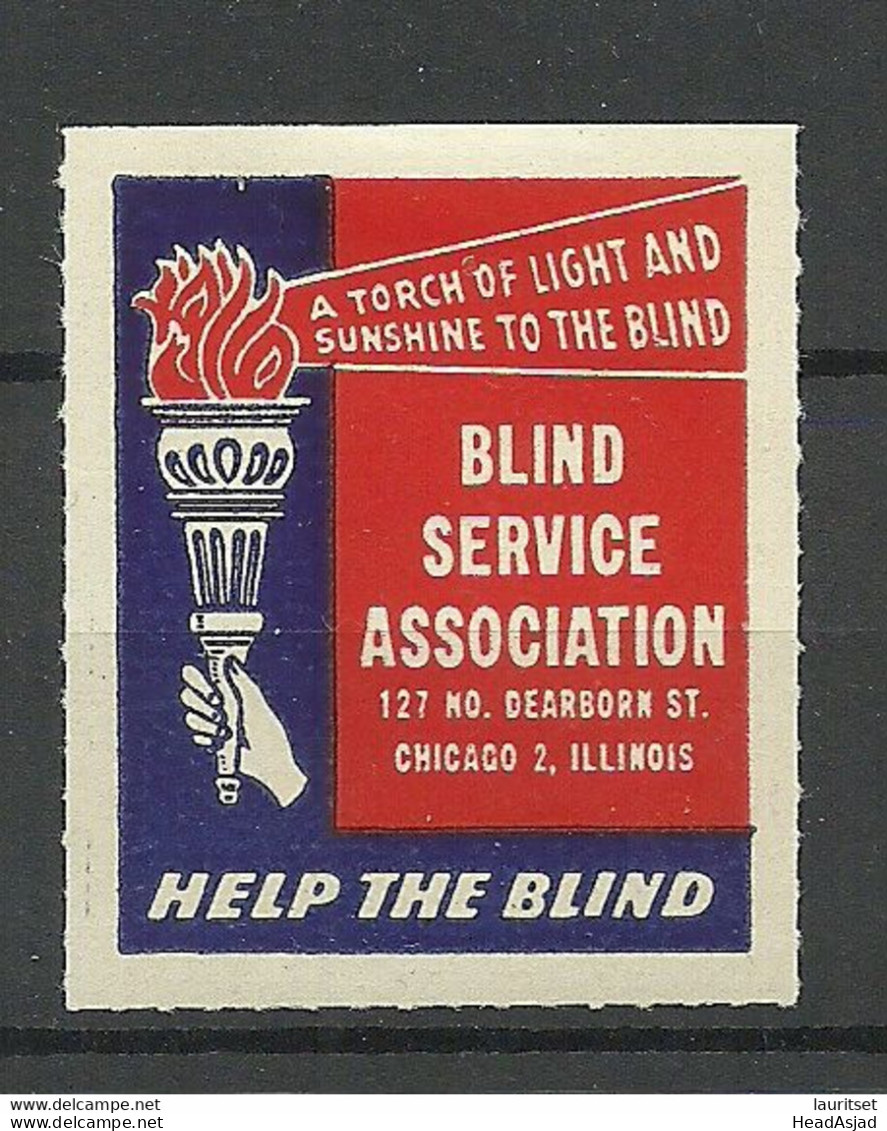 USA Chicago Blindenhilfe Charity For Blind People Wohlfahrt Vignette * - Behinderungen