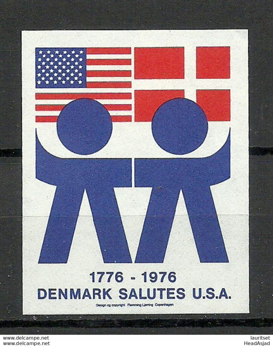 Denmark 1976 Vignette Relations With USA Flags MNH - Other & Unclassified