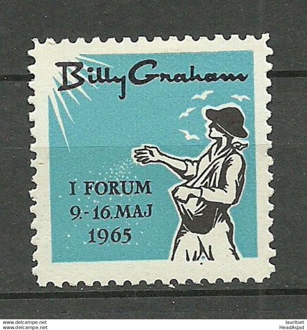 USA 1965 Vignette Evangelist Billy Graham Forum * Glaube Religion - Erinnophilie