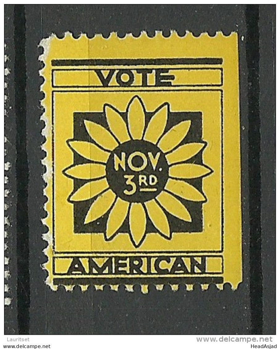 USA Poster Stamp Vignette Vote American ! - Erinnophilie