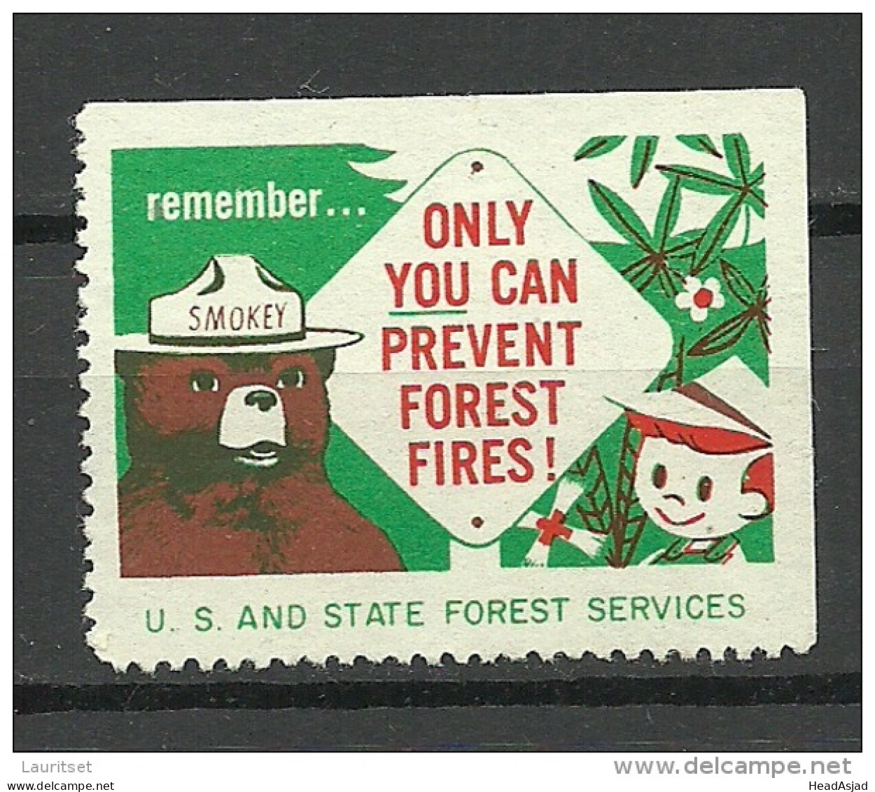 USA 1938 Vignette Prevent Forest Fires Usa And State Forest Services MNH - Cinderellas