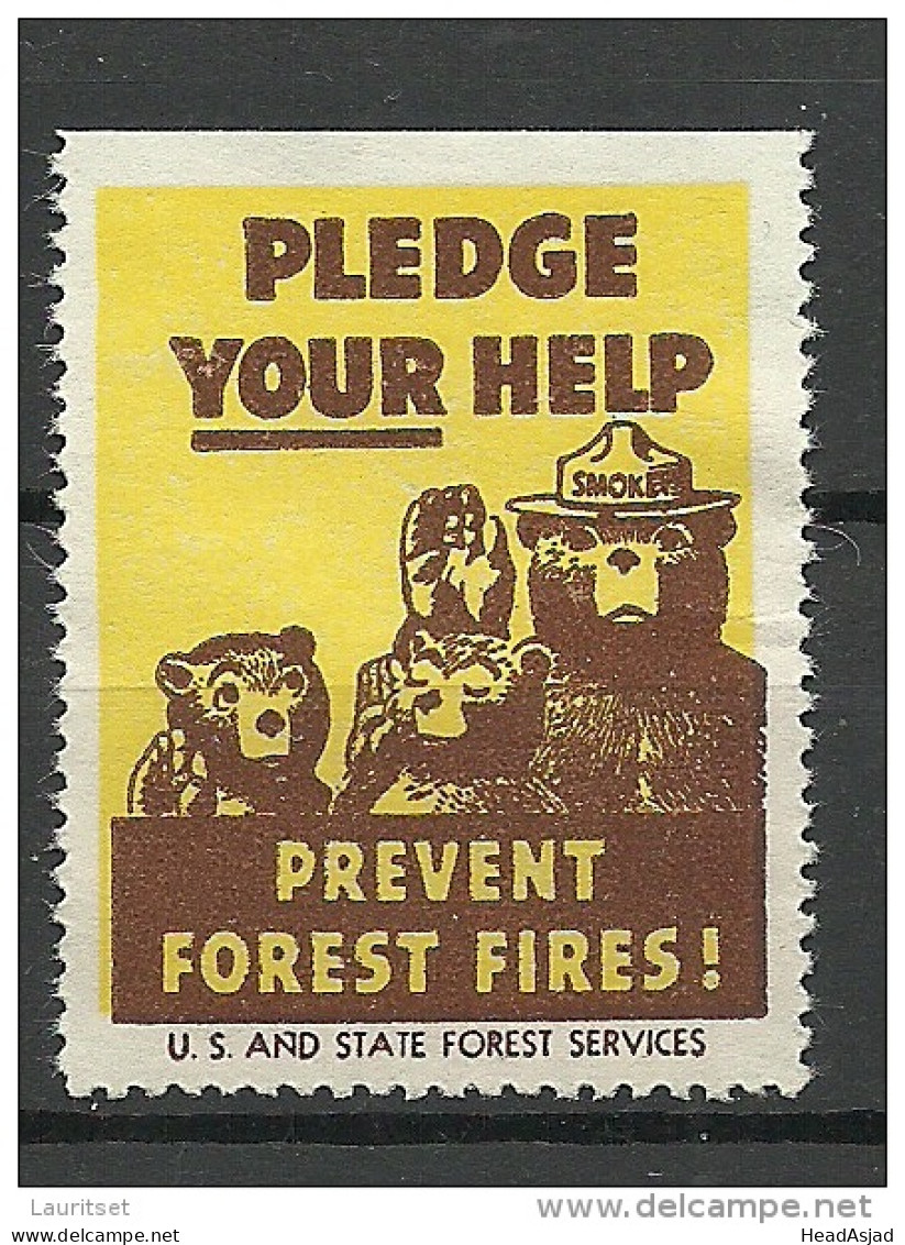 USA 1938 Vignette Prevent Forest Fires Usa And State Forest Services (*) - Vignetten (Erinnophilie)