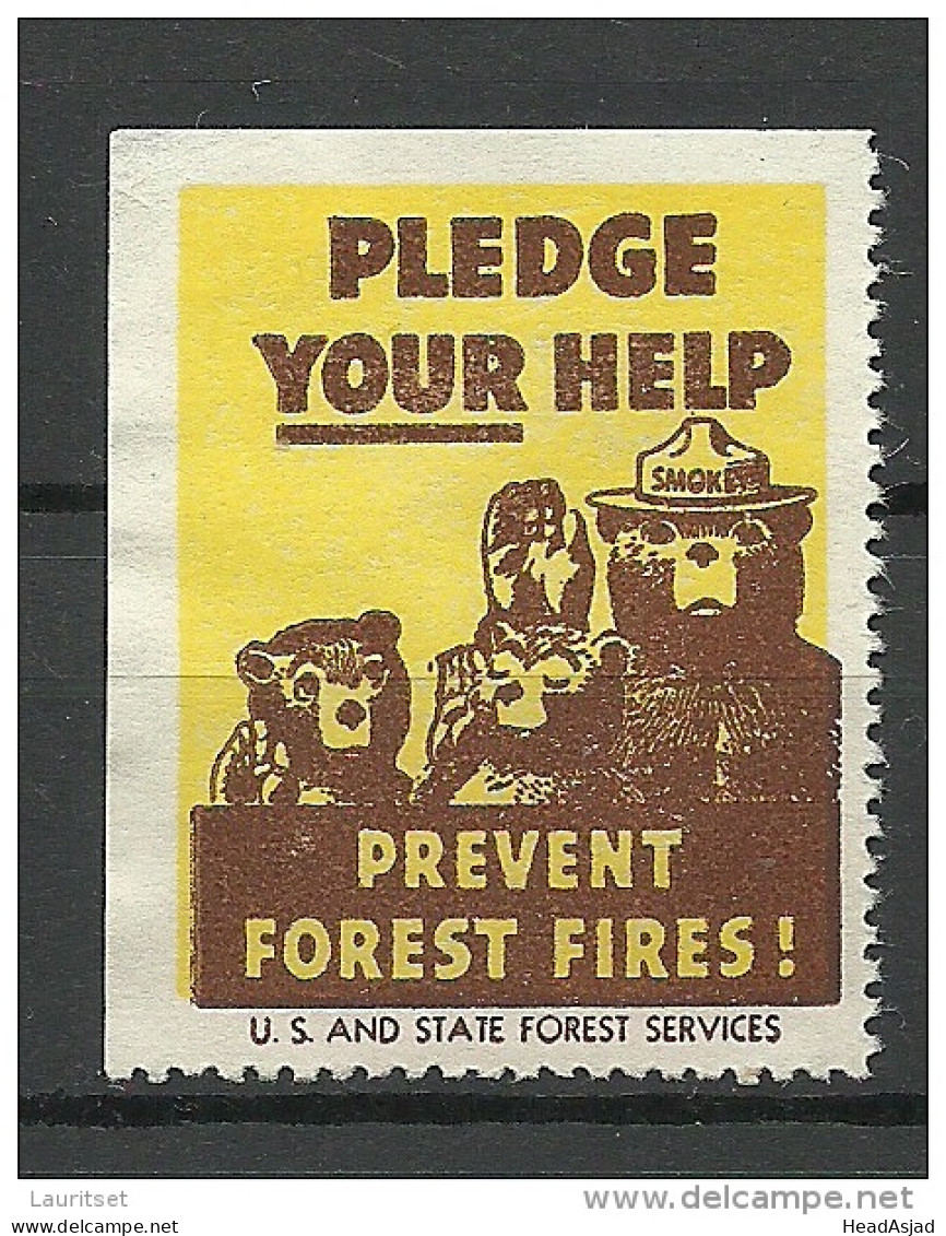 USA 1938 Vignette Prevent Forest Fires Usa And State Forest Services (*) - Vignetten (Erinnophilie)