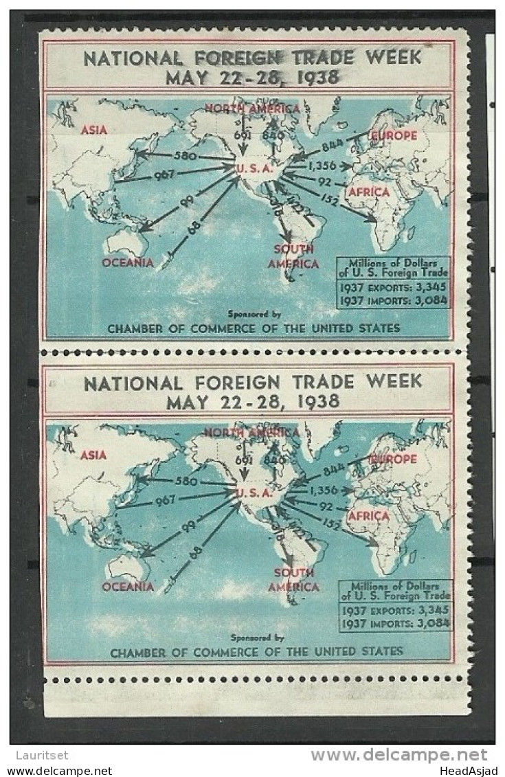 USA 1938 Vignette National Foreign Trade Week (*) - Erinnofilia