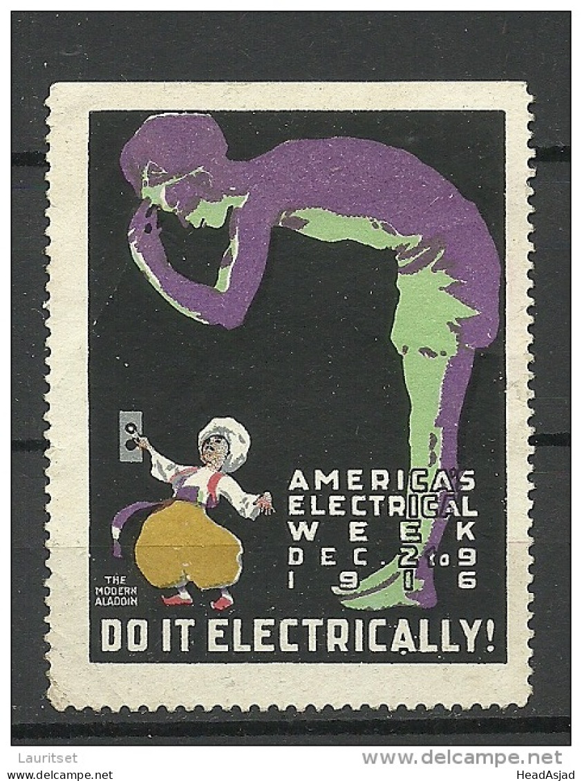 USA 1916 Vignette America`s Electrical Week - Cinderellas