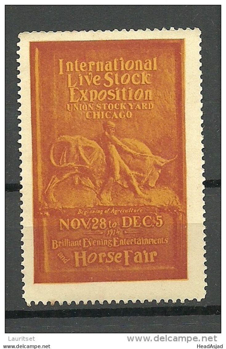 USA 1914 Vignette Advertising Int. Live Stock Exhibition Chicago & Horse Fair MNH - Ungebraucht