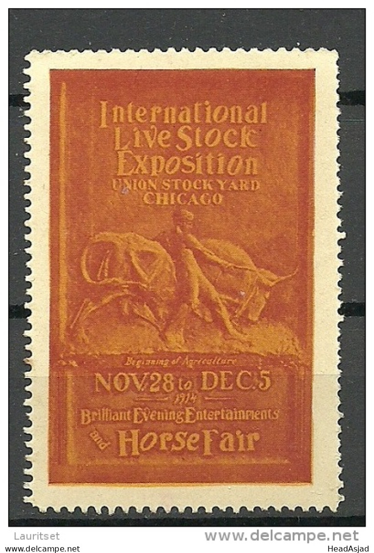 USA 1914 Vignette Advertising Int. Live Stock Exhibition Chicago & Horse Fair MNH - Ungebraucht