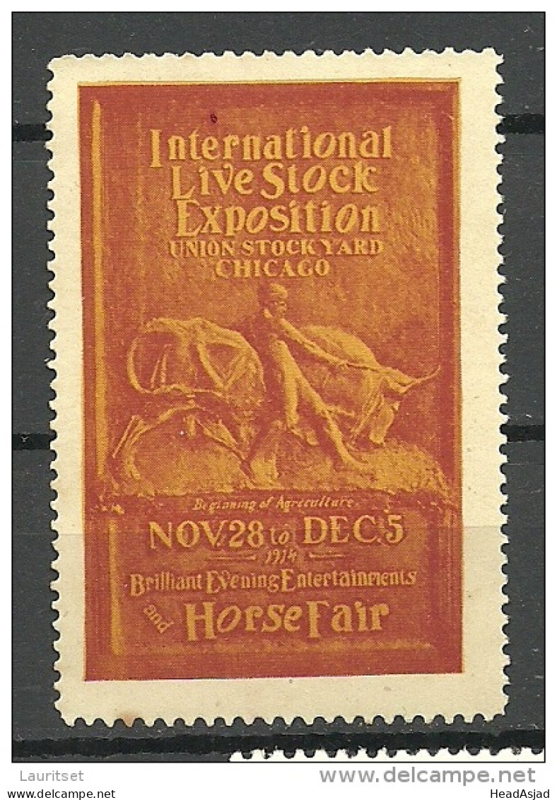 USA 1914 Vignette Advertising Int. Live Stock Exhibition Chicago & Horse Fair MNH - Ongebruikt