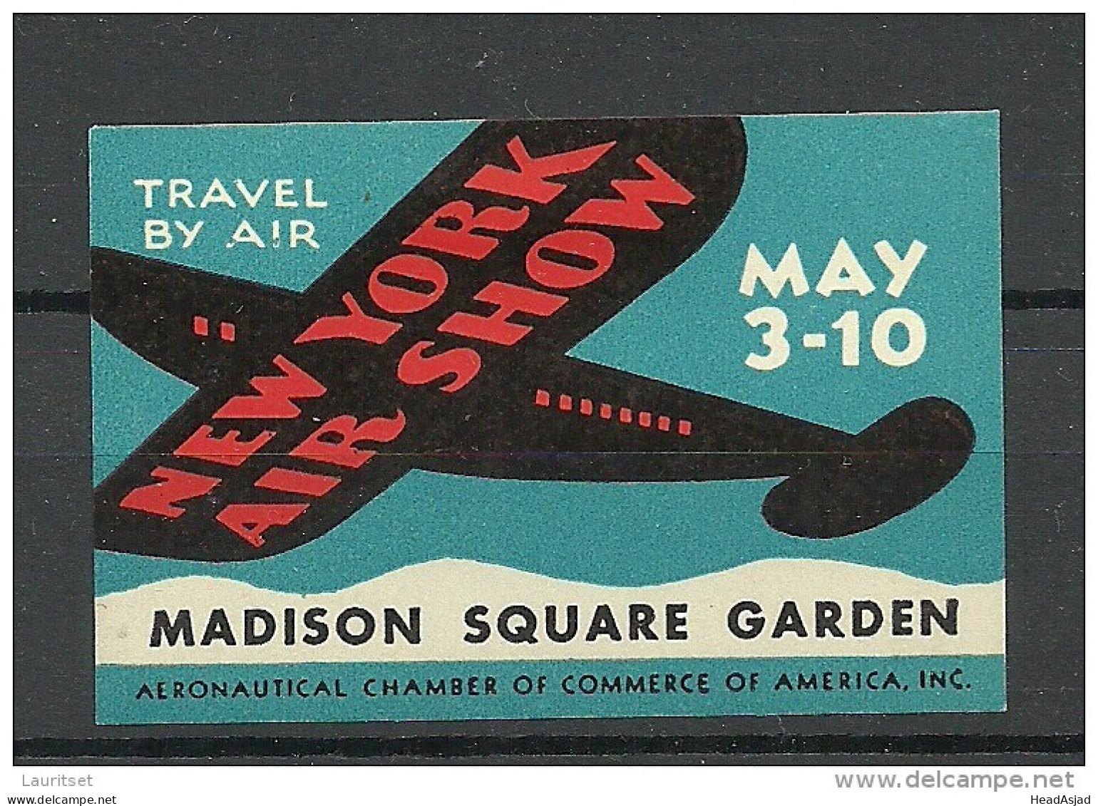 USA New York Air Show Vignette Poster Stamp * - Avions
