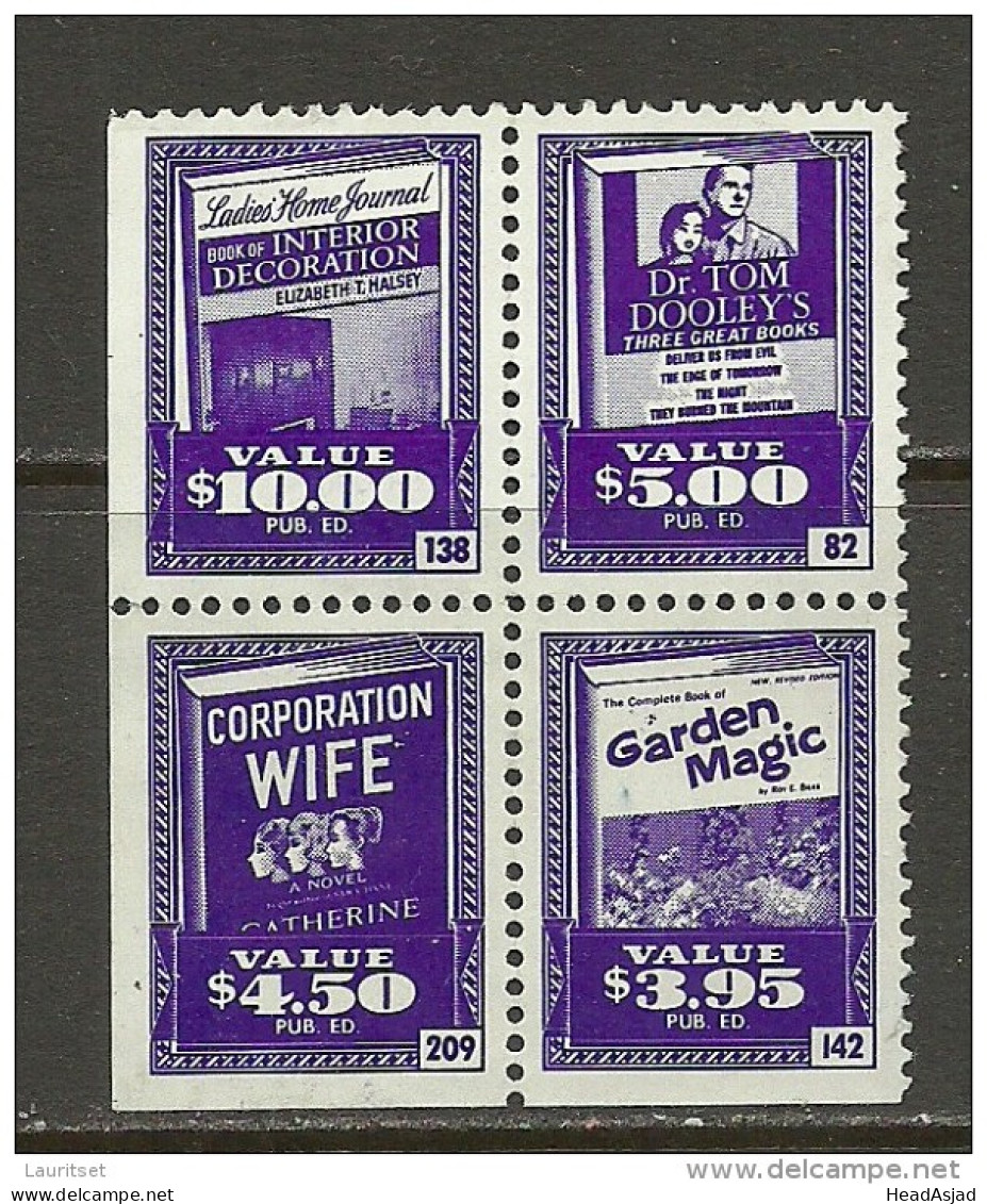 USA 1930ies Vignetten Poster Stamps Books Bücher - Vignetten (Erinnophilie)