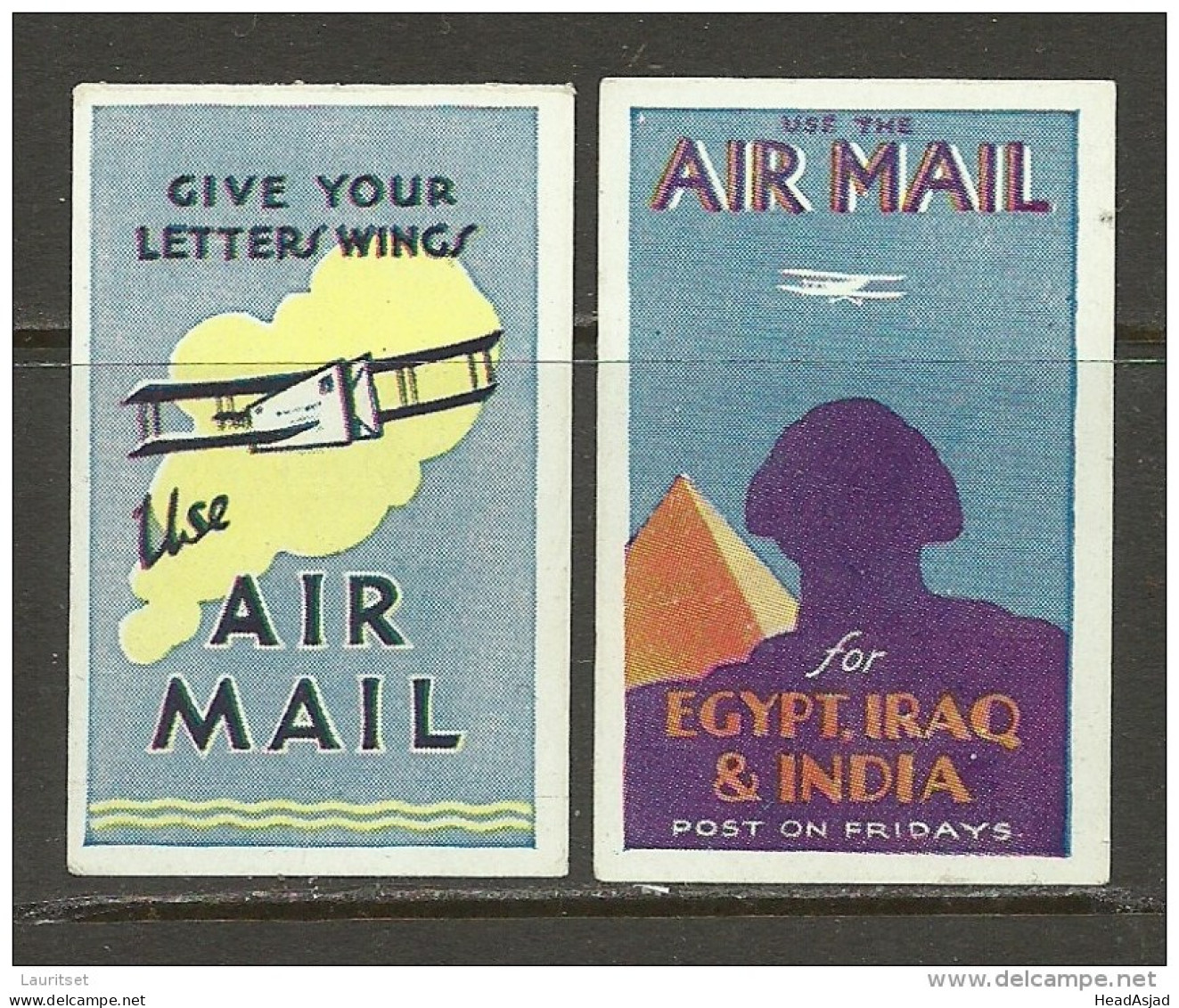 USA 1930ies Vignetten Poster Stamps Werbung Für Flugpost Air Mail Air Planes MNH - Avions