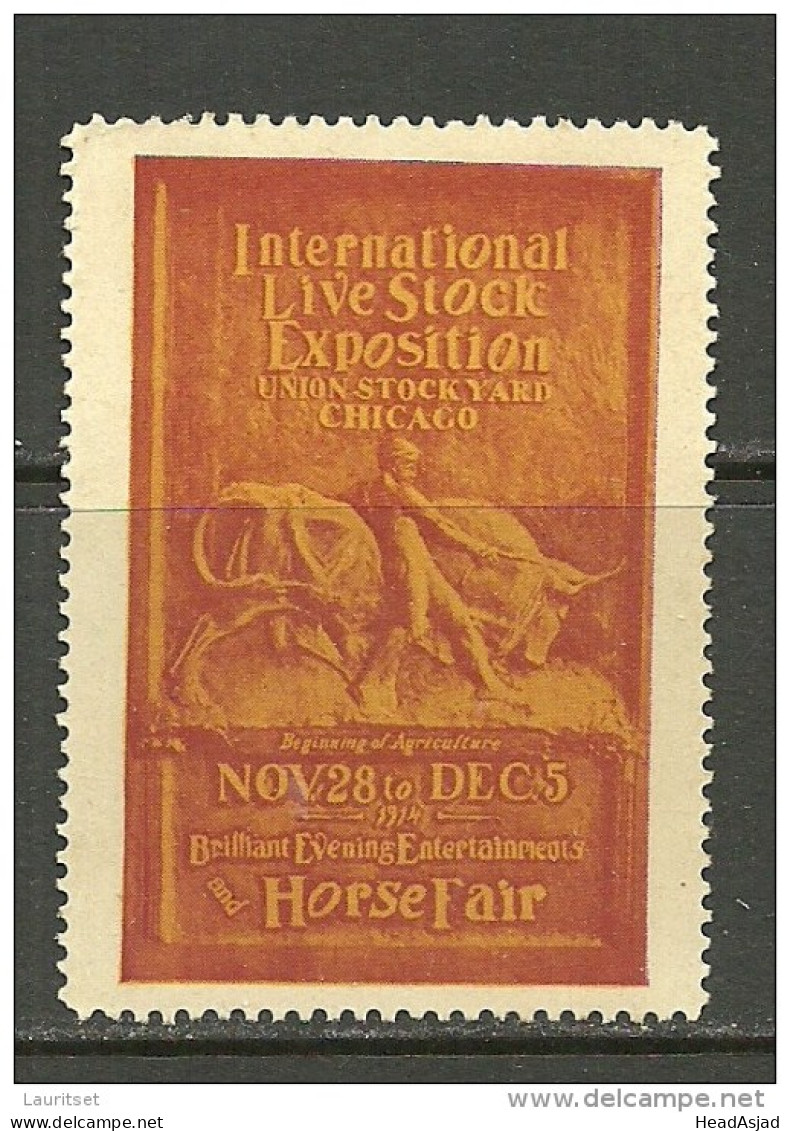 USA 1914 Vignette Advertising Int. Live Stock Exhibition Chicago & Horse Fair - Ungebraucht