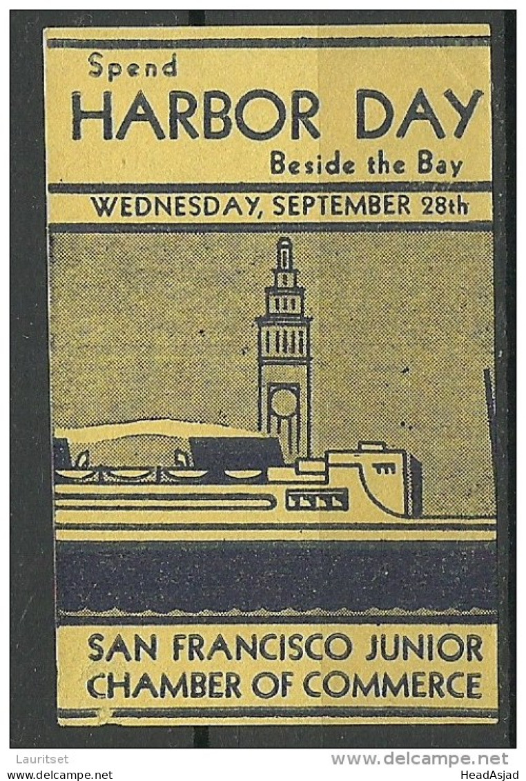 USA Older Vignette Poster Stamp Harbour Day San Fransisco - Erinnophilie
