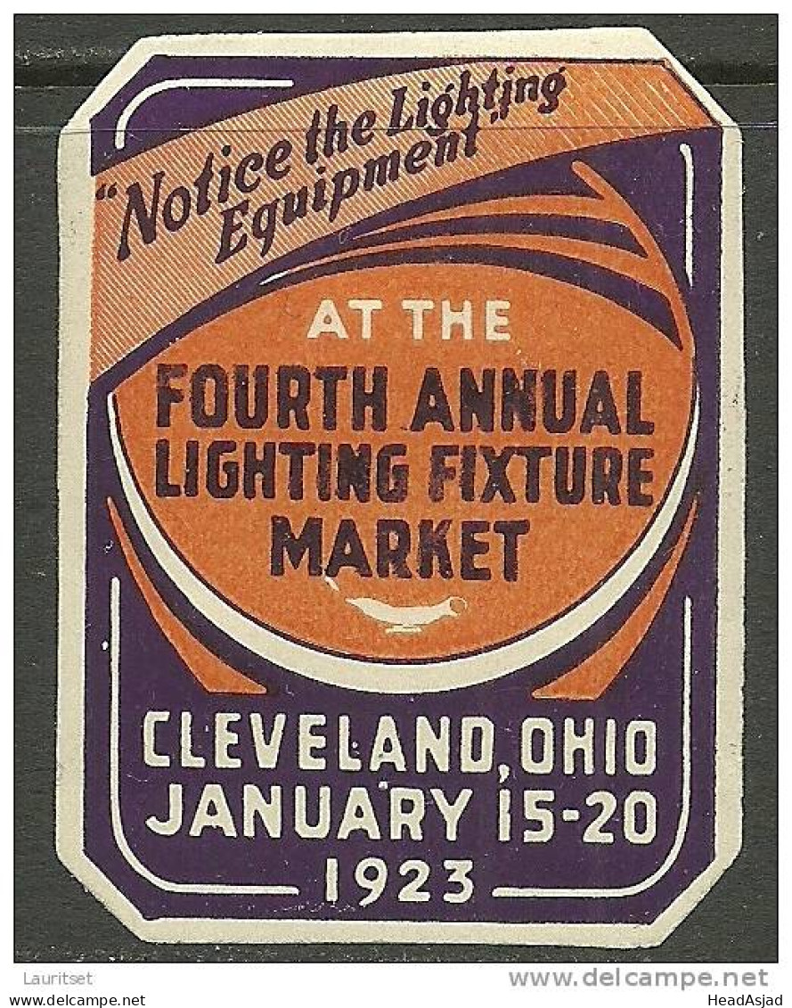 USA Old Vignette Cinderella Advertising Fourth Annual Lightning Fixture Market Cleveland Ohio 1923 - Neufs