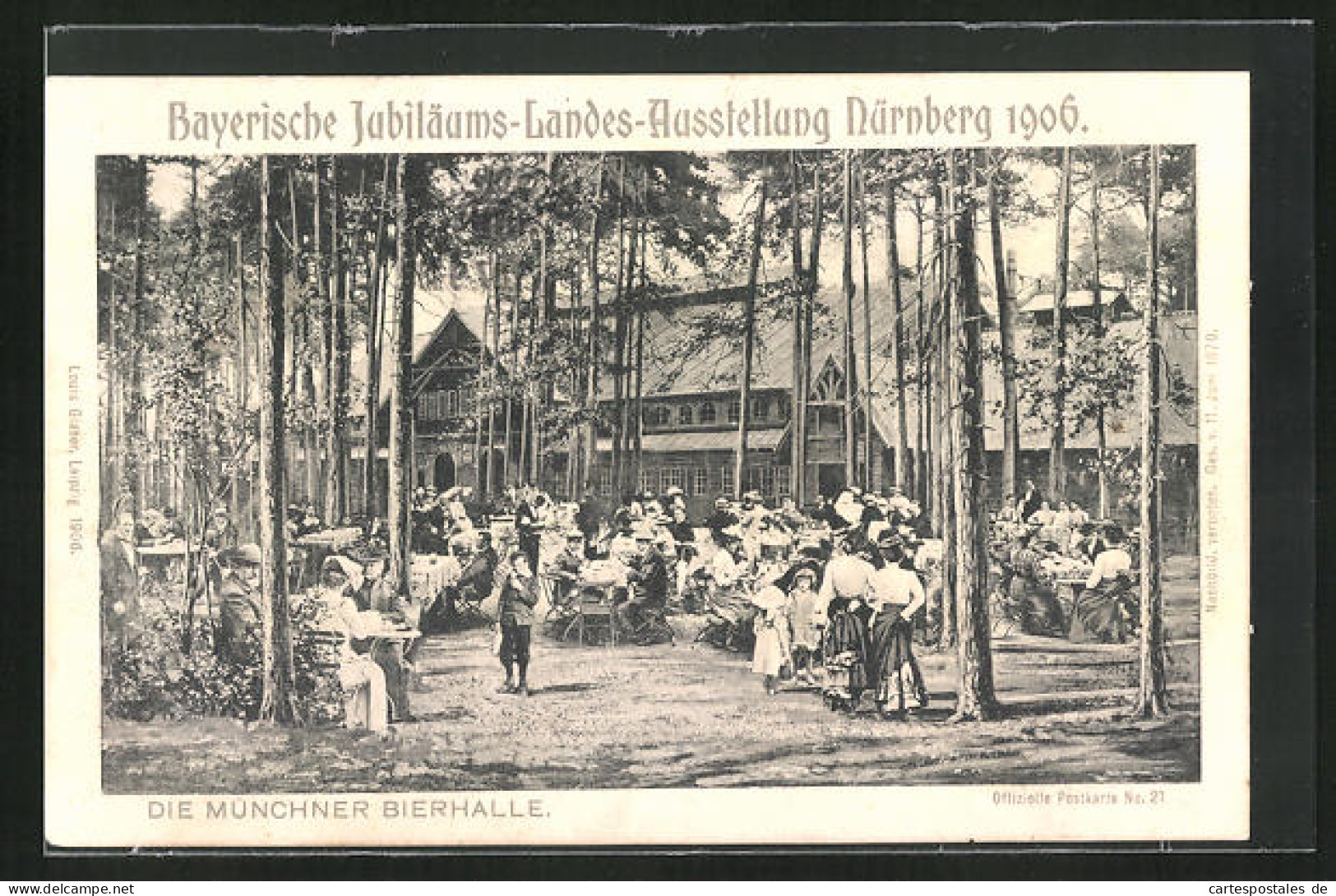 Künstler-AK Nürnberg, Bayerische Jubiläums-Landesausstellung 1906, Die Münchner Bierhalle  - Exhibitions