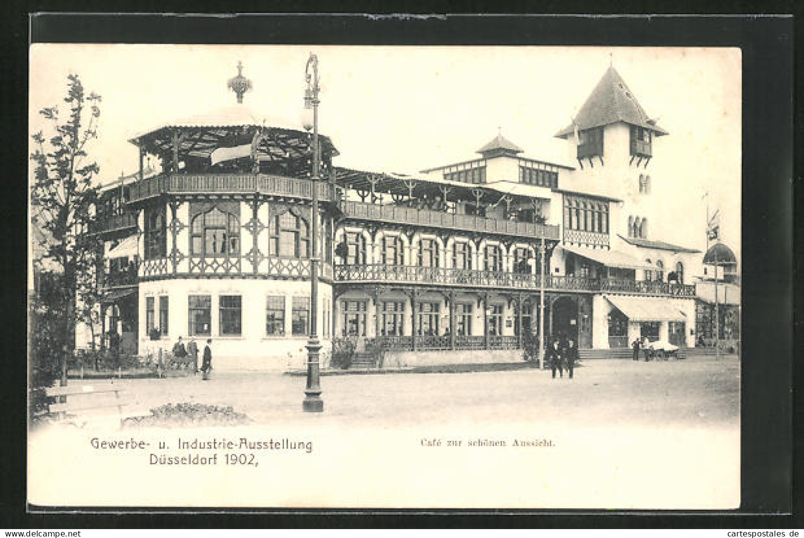 AK Düsseldorf, Ausstellung Gewerbe Und Industrie 1902, Café Zur Schönen Aussicht  - Expositions
