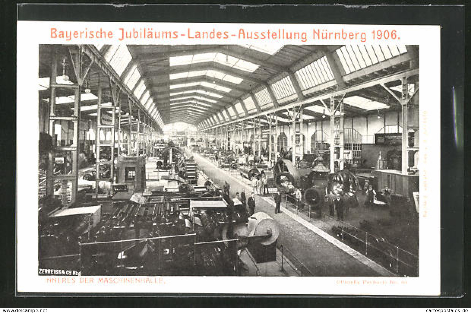 AK Nürnberg, Bayerische Jubiläums-Landes-Ausstellung 1906, Inneres Der Maschinenhalle  - Ausstellungen