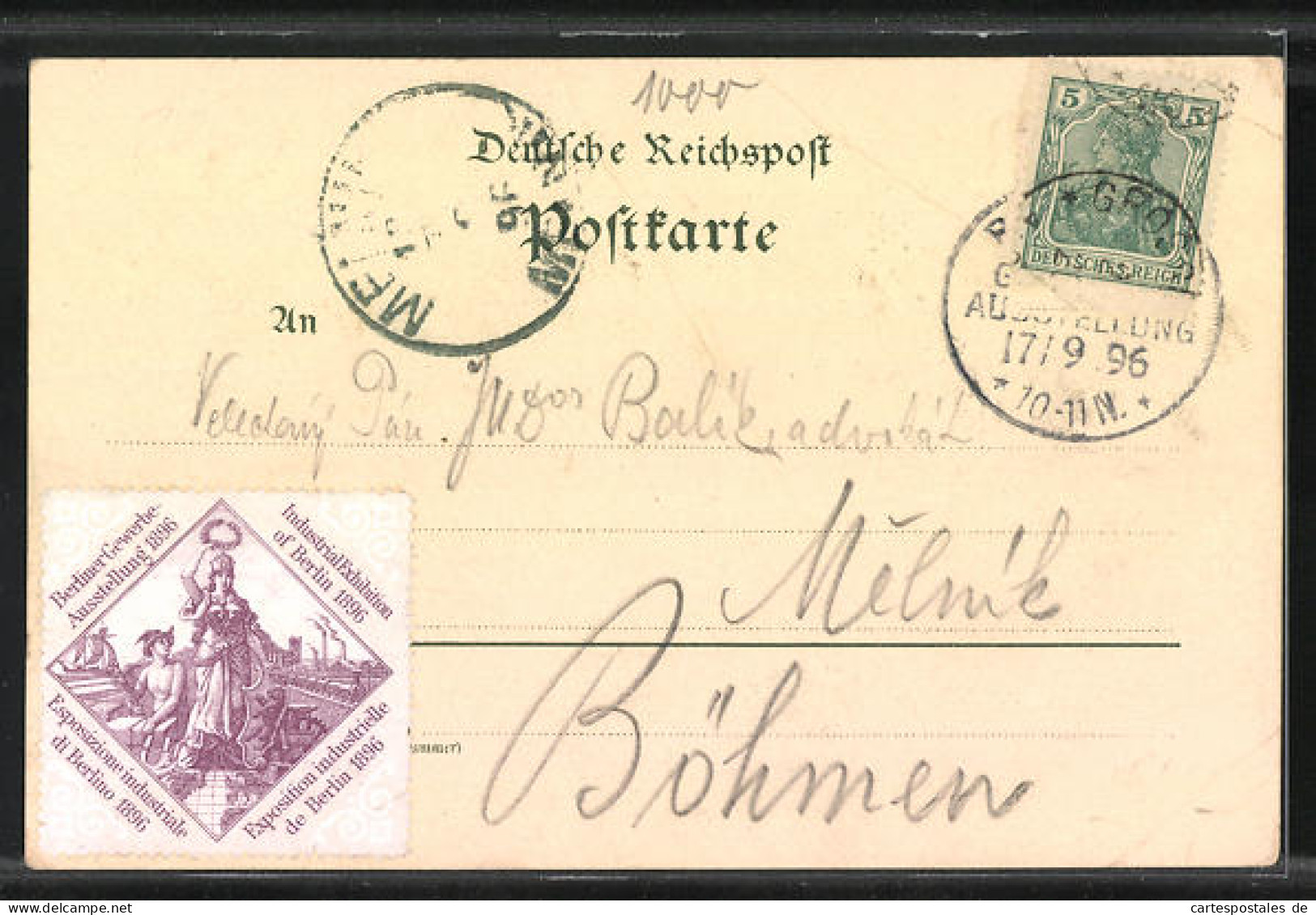 Lithographie Berlin, Gewerbe-Ausstellung 1896, Haupt-Ausstellungsgebäude Von Süden Aus  - Expositions