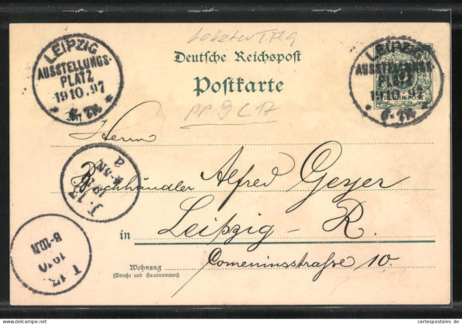 Lithographie Leipzig, Sächs.-Thür. Industrie U. Gewerbe-Ausstellung 1897, Reiterstandbild König Albert V. Sachsen  - Exhibitions