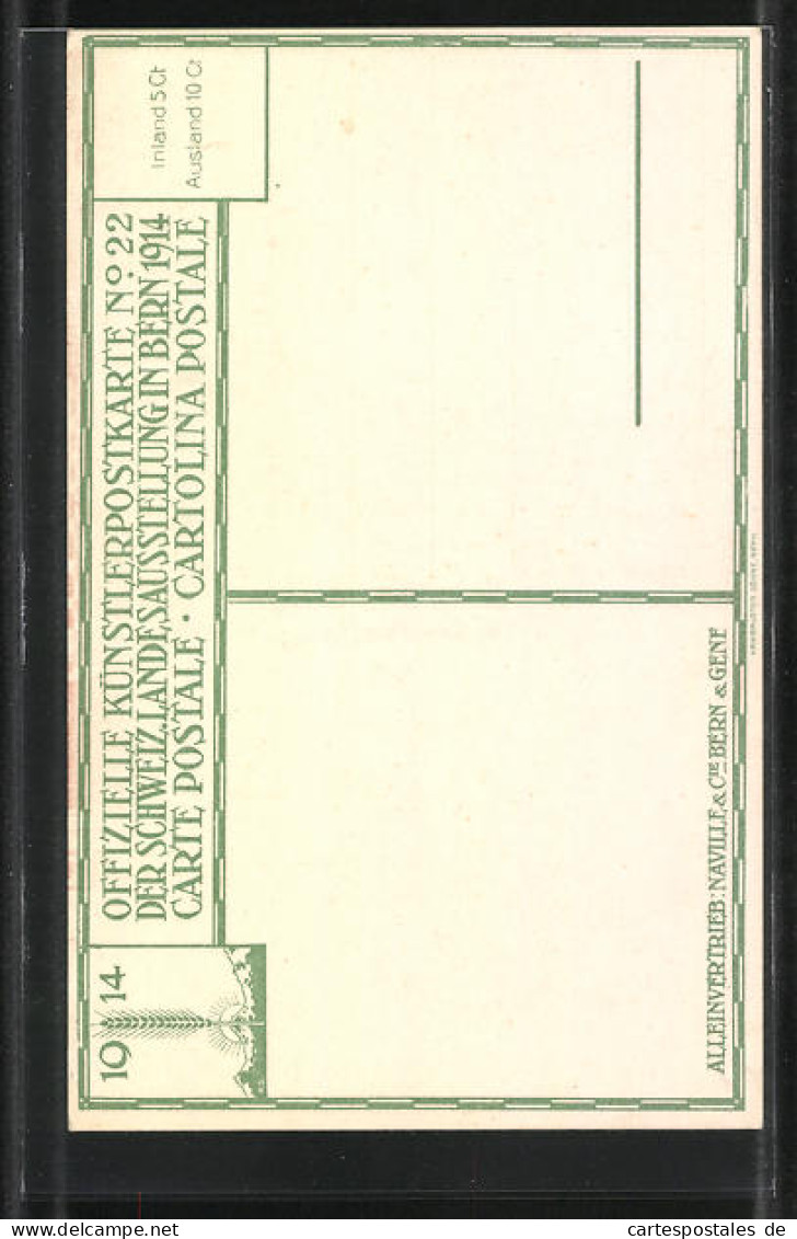 Künstler-AK Bern, Schweiz, Landesausstellung 1914, Denkmal  - Expositions