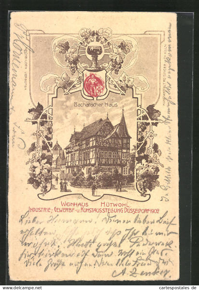 Künstler-AK Düsseldorf, Industrie- Gewerbe- Und Kunstausstellung 1902, Bacharacher Haus  - Expositions