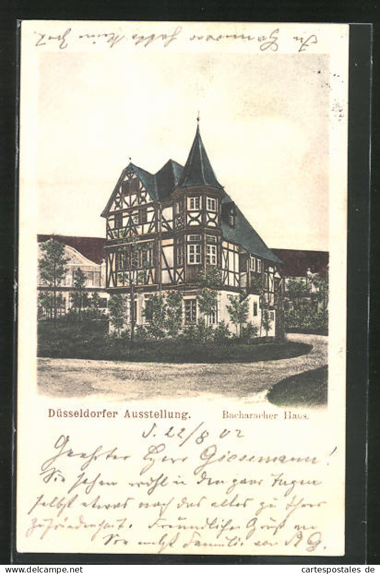 AK Düsseldorf, Ausstellung 1902, Bacharacher Haus  - Expositions