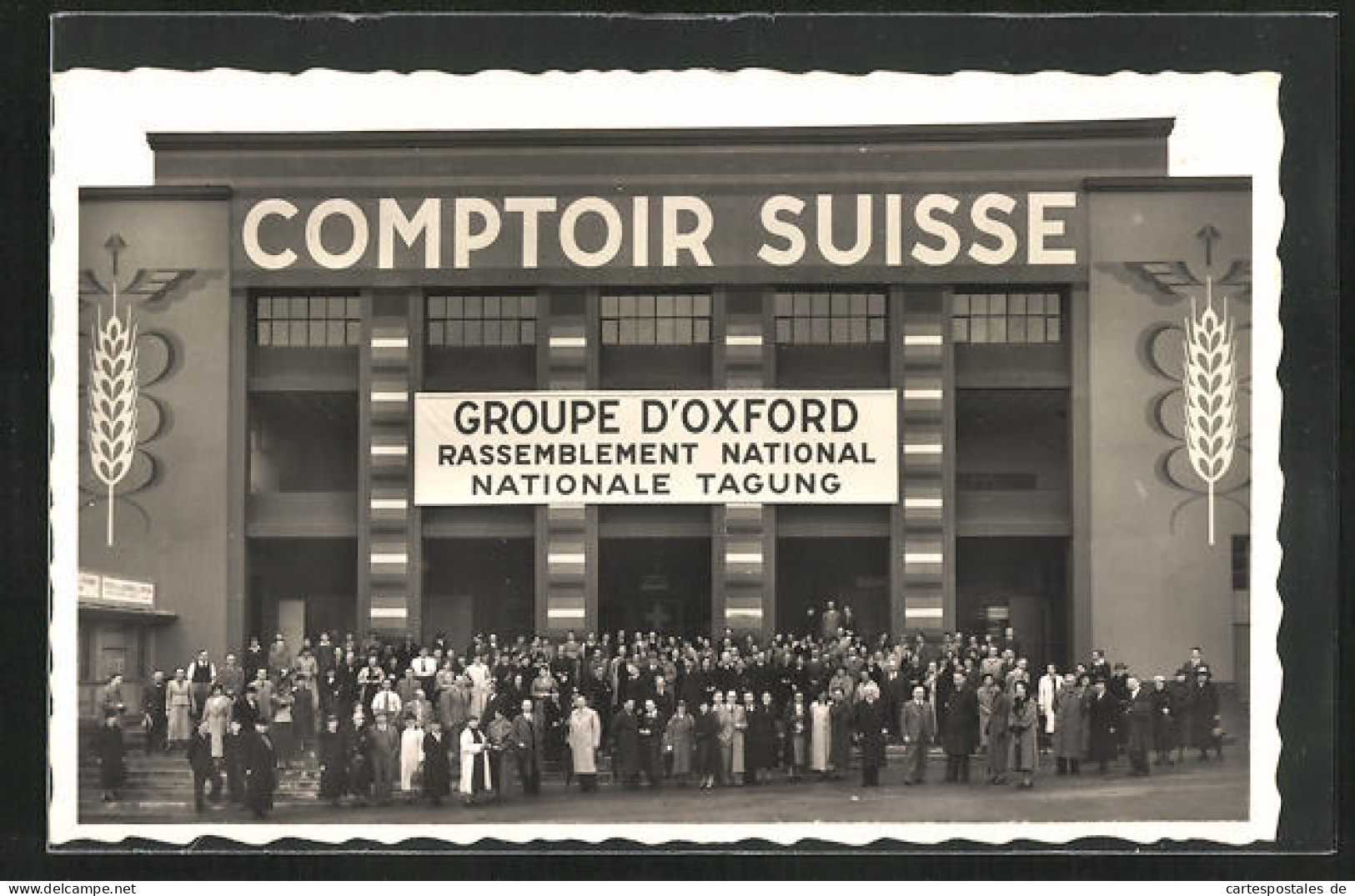 AK Lausanne, Schweiz. Comtoir, Groupe D`Oxfrod Natrionale Tagung  - Ausstellungen