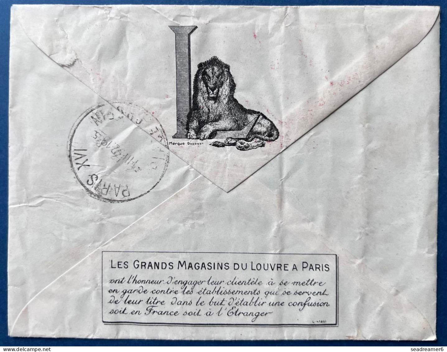 Lettre Pneumatique PUB Grands Magasins Du LOUVRES + PUB Flamme Mecanique + Dateur PARIS 00 / HOTEL DES POSTES RR - 1921-1960: Periodo Moderno