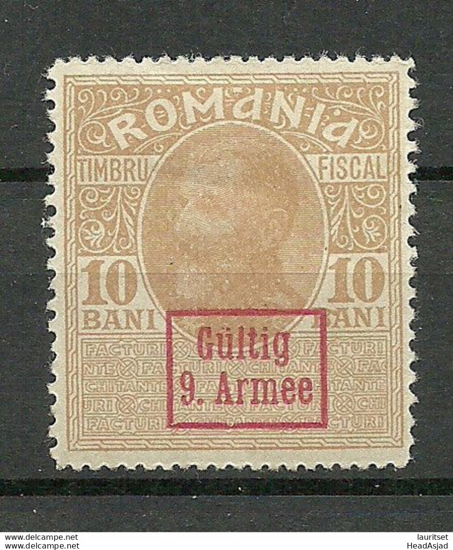 Germany Occupation Deutsche Militärverwaltung In Romania Rumänien 1917 * Stempelmarke Fischal Tax With OPT 9. Armee - Besetzungen 1914-18