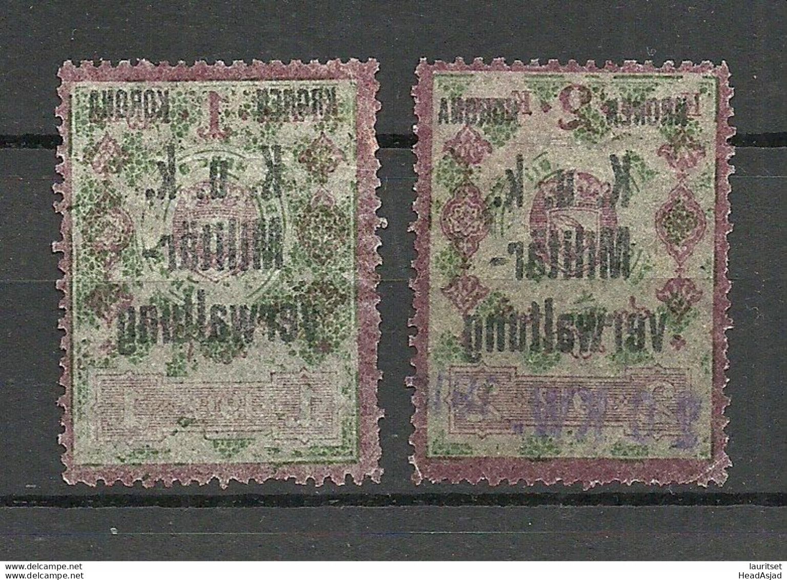 Österreich AUSTRIA K. U K. 1912 Militärverwaltung Revenue Tax Steuermarken  O - Revenue Stamps