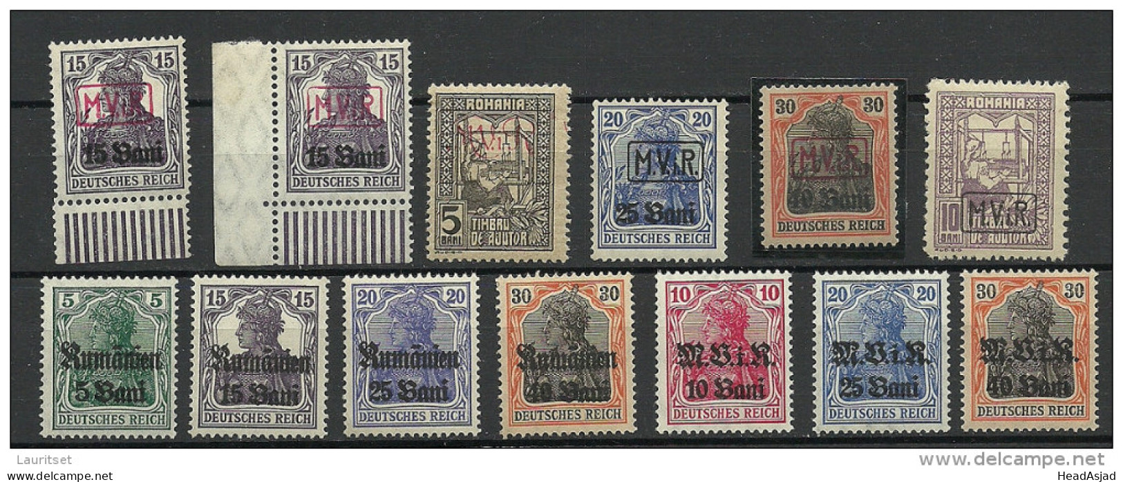 German Occupation Deutsche  Militärverwaltung In Romania Rumänien 1917-1919 **/* Most MNH - Occupation 1914-18