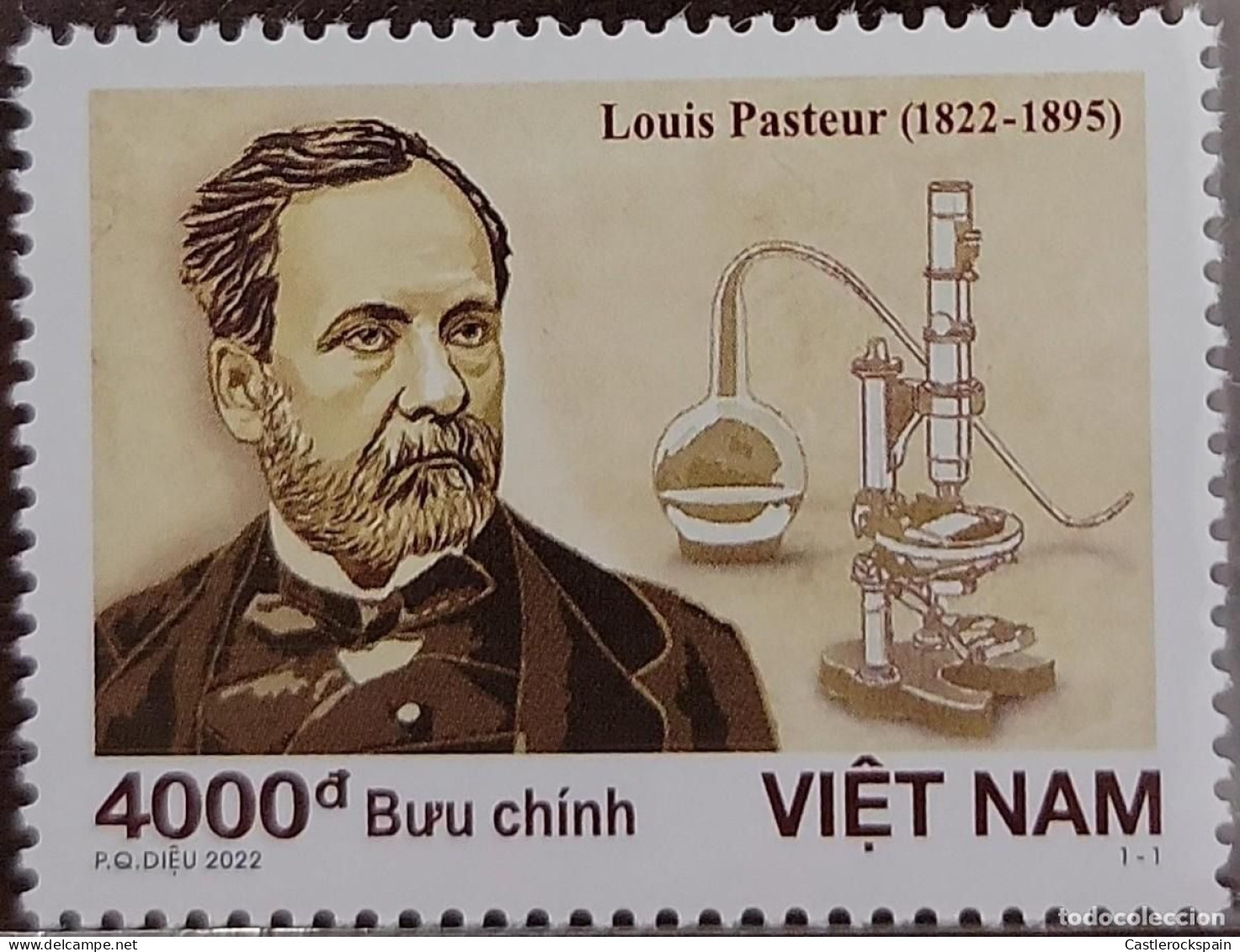 RO) 2022 VIETNAM, LOUIS PASTEUR, CHEMIST, PHYSICIAN, MATHEMATICIAN, BACTERIOLOGIST, PASTEURIZATION, - GERMINAL THEORY OF - Vietnam