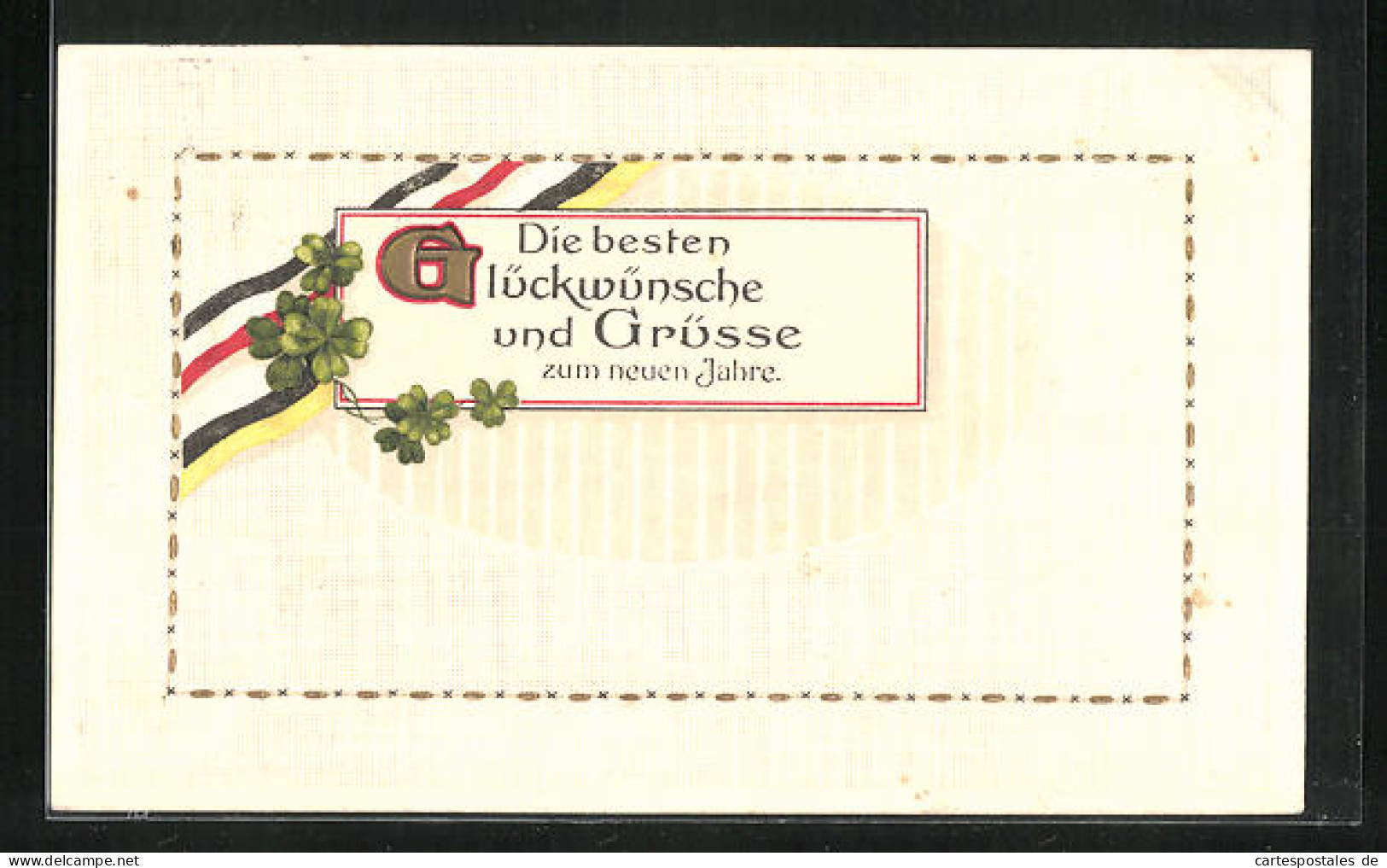 Präge-AK Kleeblätter Und Glückwünsche Zum Neuen Jahr, Kriegsneujahr  - War 1914-18