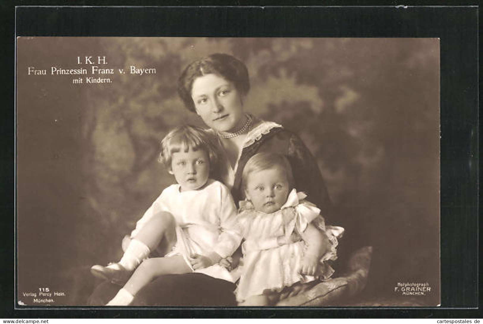 AK IKH Frau Prinzessin Franz Von Bayern Mit Kindern  - Familias Reales